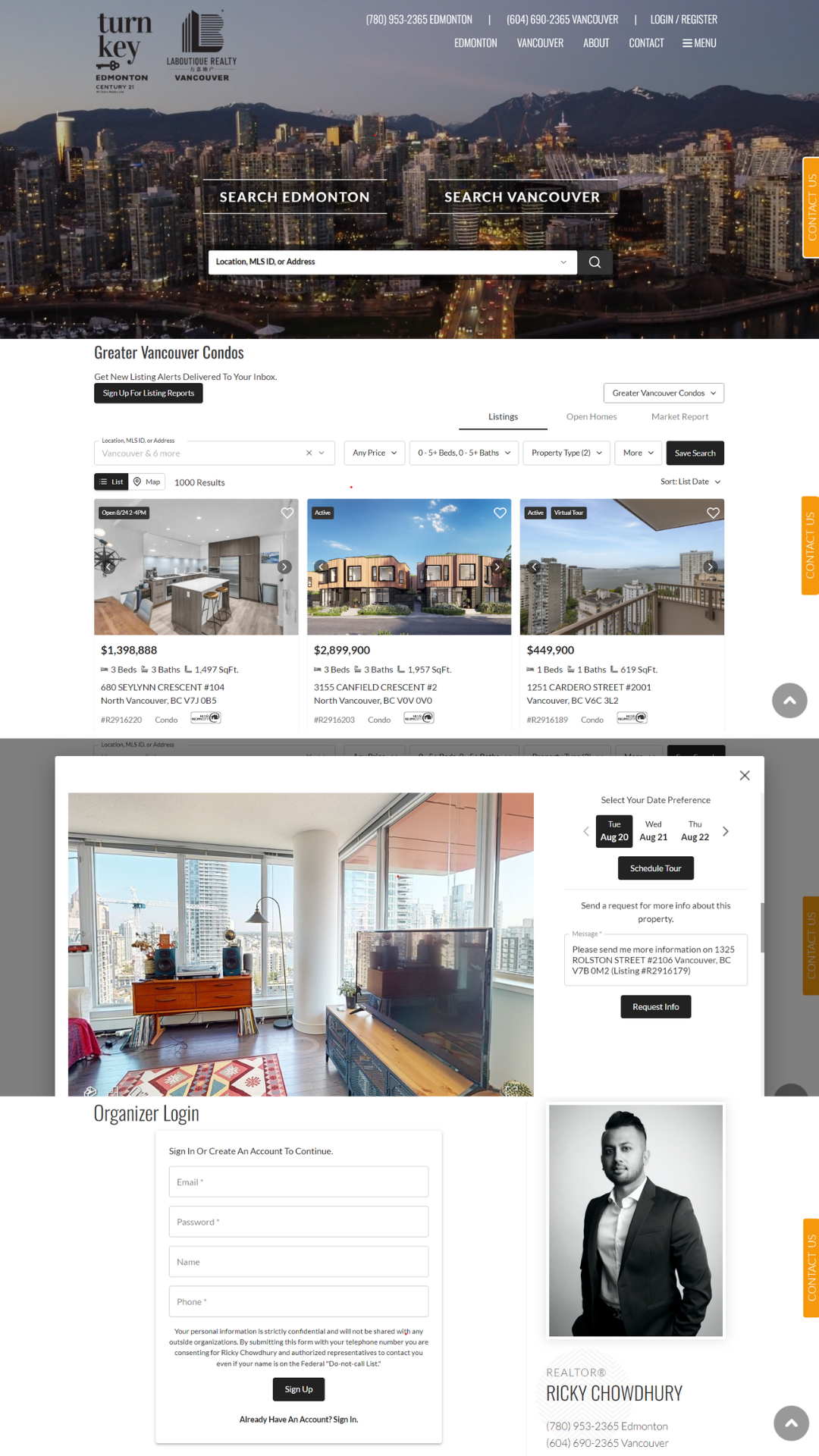 Site d'une agence immobilière