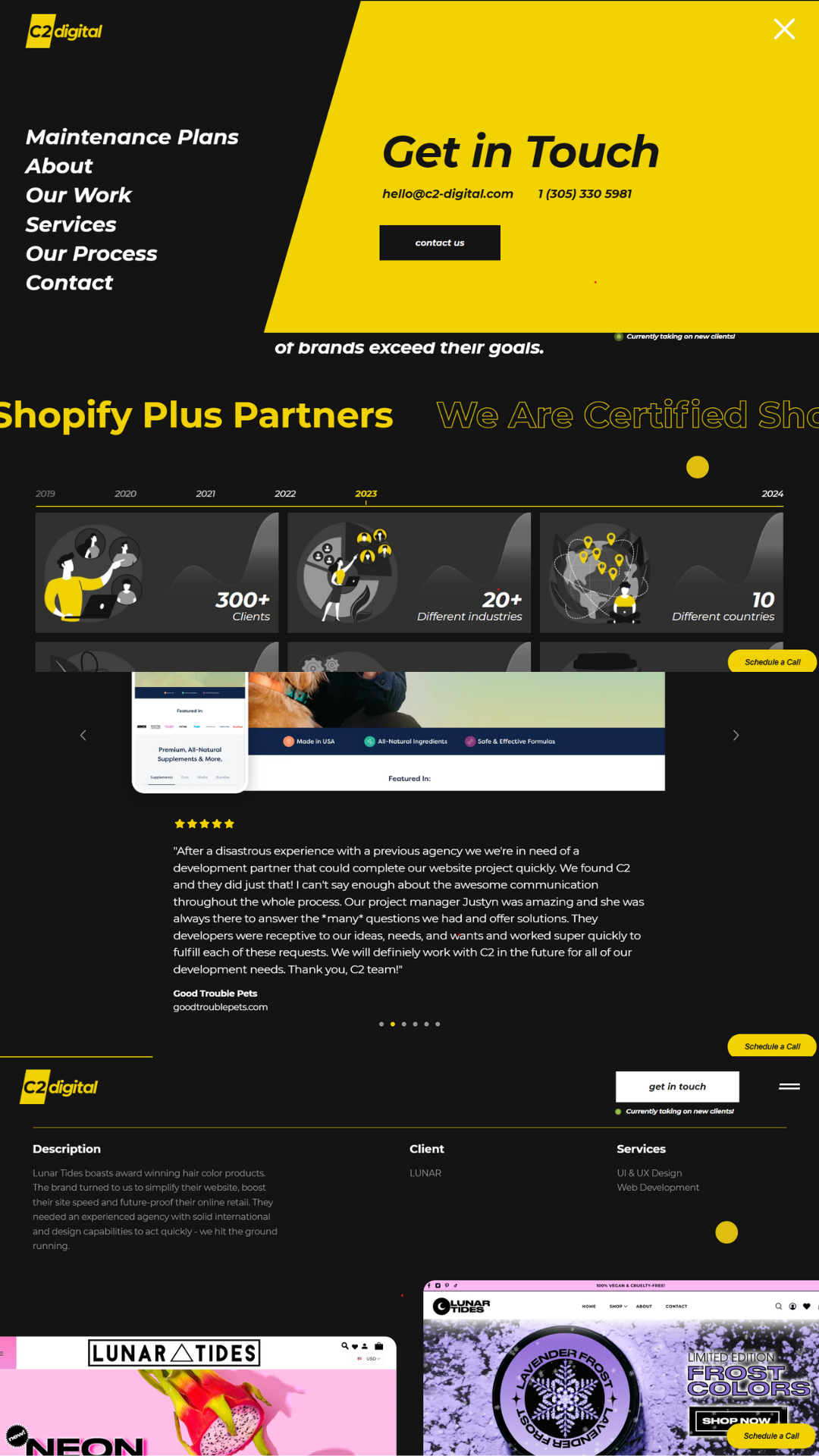 Site pour une agence de marketing anglaise sur Shopify